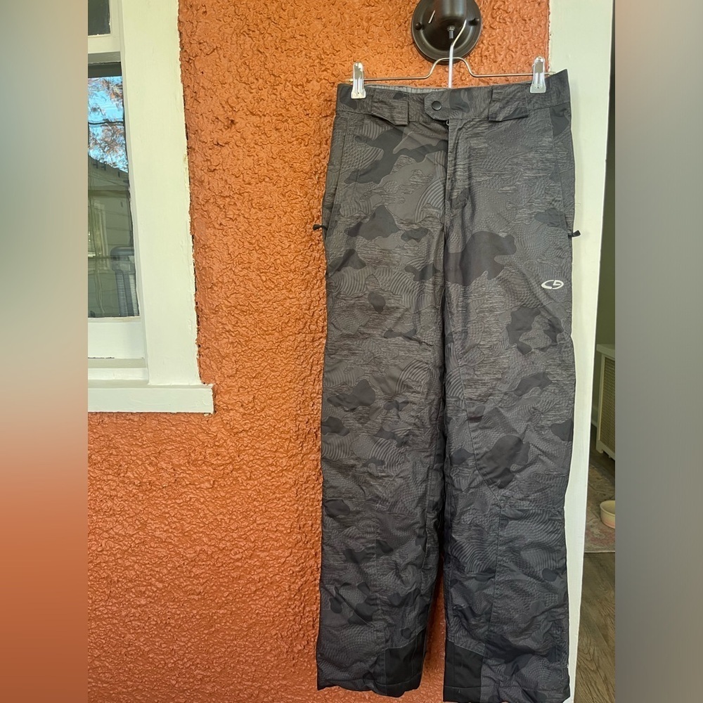 CHAMPION Marble Black and Grey Snow Pants Size Small Skiing, Snowboard, Winter